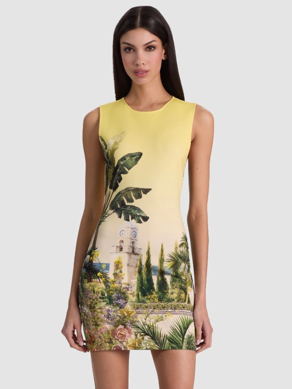 Alice + Olivia Wynell Fitted Mini Dress Pure Paradise size 6